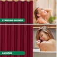 thumbnail image 5 of Biscaynebay Quality Fabric Shower Curtain Liners 72 Inch by 72 Inch, Burgundy Water Resistant Bathroom Curtains Rust Resistant Grommets & Weighted Bottom Hem Machine Washable, 5 of 18