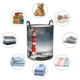 thumbnail image 6 of Bingfone 3d Lighthouse In The Surf Waterproof Foldable Laundry Hamper Bucket With Handles For Storage Bin,Clothes Hamper (Medium), 6 of 8