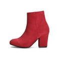 thumbnail image 6 of BLISSFUL STEP Women's Side Zipper Block Heel Ankle Boots Red 5.5, 6 of 8