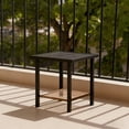 thumbnail image 6 of Deersky Outdoor Side Table, 17.7" Square Patio End Table with Lower Wicker Shelf, All-Weather Metal Frame Accent Table for Porch, Balcony, Backyard, Black, 6 of 8