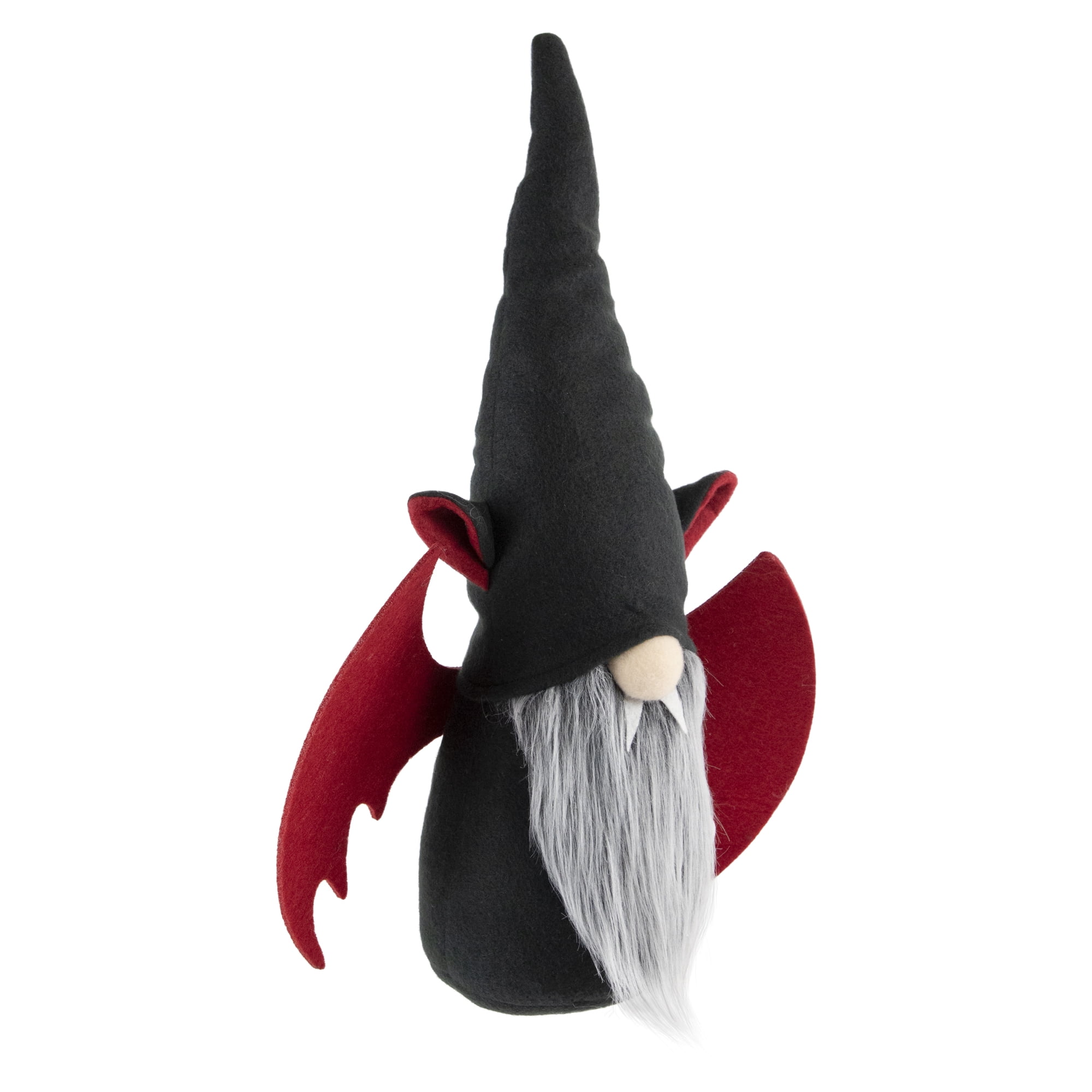 18" Black and Red Halloween Gnome with Bat Wings - Male