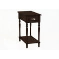thumbnail image 5 of 2 Tier Accent Table with Storage Drawer, 24 Inch High, Brown Veneer, Traditional for Bedroom & Living Room, 5 of 5