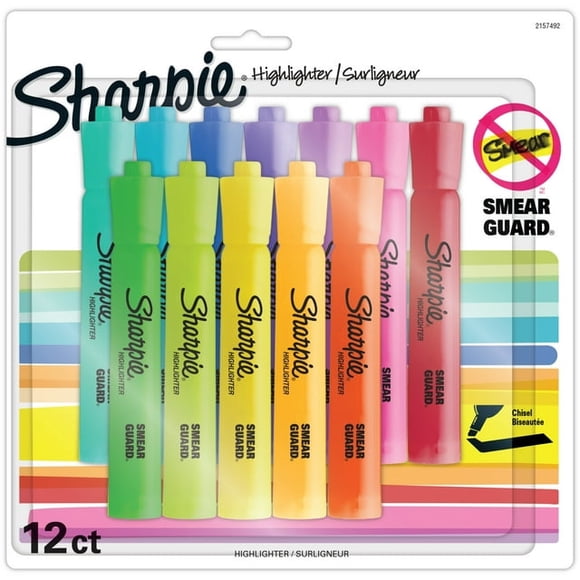 Sharpie Tank Highlighters, Chisel Tip, Assorted Colours