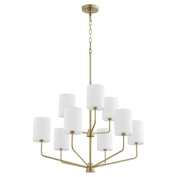 657-9-80 Quorum Lighting Harmony - 9 Light Chandelier In Transitional Style-24 Inches Tall and 30 Inches Wide     -Traditional Installation