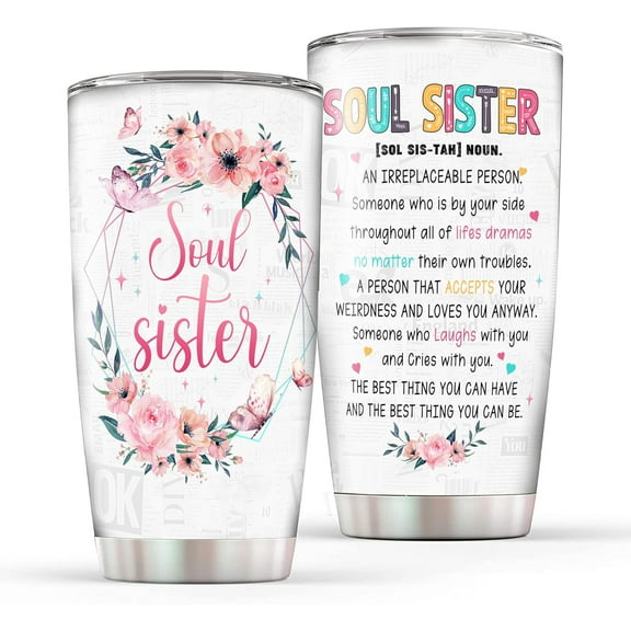 Soul Sister Gifts for Women, Funny Sisters Gifts Tumbler, Best Friends/Friendship Gifts, Birthday Gifts, Bestie Gifts, Chirstmas Thanksgiving Gifts Mug 20oz