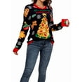 thumbnail image 3 of Hristmas Sweaters for Women Cute Fuzzy Funny Wintertime and Holiday Parties Knitted Pullover Sweater Dark Blue L, 3 of 10