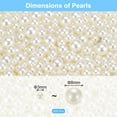 thumbnail image 2 of Uxcell 800 Pcs Faux Pearl for Crafting 0.12''-0.31'' No Hole ABS Round Pearls for Vase Fillers Beige, 2 of 6
