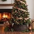 thumbnail image 4 of Woven Christmas Tree Collar Textured Base Ring Skirt Replacement for Artificial Trees Cozy Indoor Festive Holiday Decoration, 4 of 7