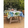 thumbnail image 3 of Outdoor Tablecloth with Umbrella Hole for Patio/Picnic/Party/Camping, Summer Lemon Waterproof Table Cloth Rectangle Table Cover Washable, Coastal Starfish Shells Pastoral Floral (60"x 84"), 3 of 8