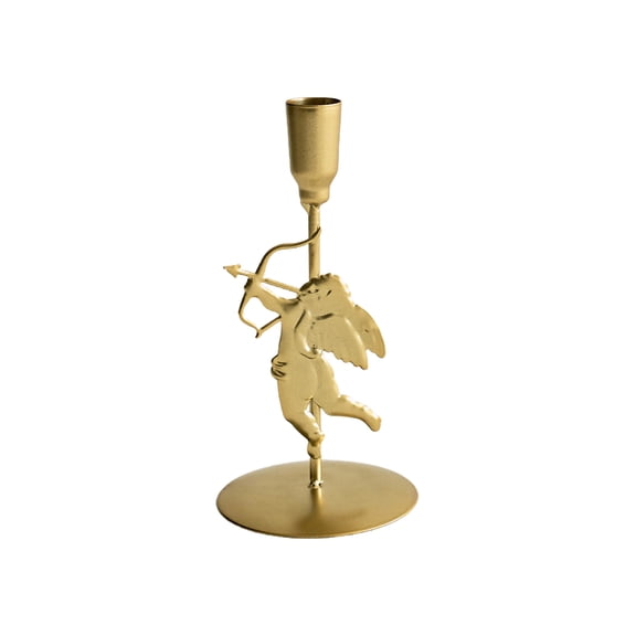 Valentine'S Day Cupid Candlestick， Metal Candle Holder Valentine'S Day High End Decoration High Footed Candle Stand Home Crafts Valentine'S Day Celebration Decorations