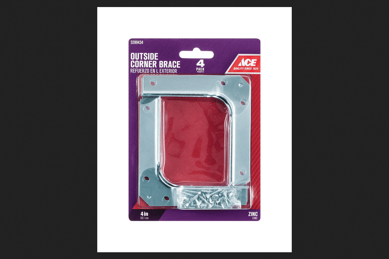 Ace Outside Corner Brace 4 in. x 5/8 in. Zinc