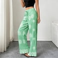 thumbnail image 5 of DeHolifer Boho Pants for Women Floral High Waisted Wide Leg Palazzo Pants Summer Trendy Casual Lounge Pants Women Vacation Green L, 5 of 6
