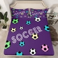 thumbnail image 2 of Homewish Kids Soccer Game Twin Sheet Sets,Colorful Football Twin Fitted Sheet,Sport Theme Flat Sheet For Boys,Microfiber Bedroom Decor,3 Pieces, 2 of 7