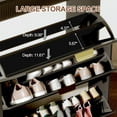 thumbnail image 6 of Garvee Wave Design Shoe Cabinet with 3 Slip Drawers, 2 Drawers, Raised Edges, and Fluted Details – Slim Hidden Wooden Shoe Organizer for Entryway, Front Door, Living Room, Black Finish, 6 of 8