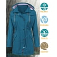 thumbnail image 2 of Gabardina impermeable LOMON con capucha larga para mujer, 2 of 6