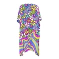 thumbnail image 2 of HELLHERO Casual Bathing Suit Cover Up for Pool High Quality Fabrics Loose Long Kimono Swimsuit Cover Up Pop Art Floral, 2 of 6