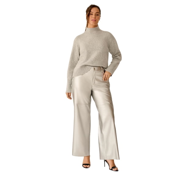 Ellos Plus Size Boxy Mock Neck Pullover