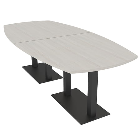 8 Person Arc Boat Conference Table Square Metal Base Harmony Series