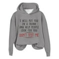 thumbnail image 4 of Hpapadks Hoodie Women Casual Long Sleeve Letter Graphic Printed Drawstring Blouse Women's Sweatshirt Grey M, 4 of 4