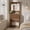 Walnut, variant on UGTOO Mid-Century Modern Walnut Makeup Vanity Desk with Lighted Mirror, Vanity Table with Charging Station (2 AC/USB/Type-C), 3 Color Touch Lighting, 2 Fluted Drawers for Bedroom