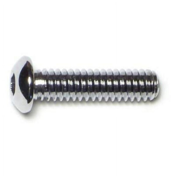 1/4"-20 x 1" Chrome Grade 8 Button Head Socket Cap Screws SCSBS8-099 (10 pcs.)