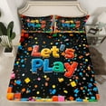 thumbnail image 2 of Manfei 3D Building Block Queen Sheet Sets,Colorfull Boys Toy Bedding Queen Size,Let'S Play Bed Sheets Set Queen Size For Boys Kids,Microfiber Bedroom Decoration,4-Piece, 2 of 7