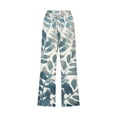 thumbnail image 4 of Pantalones Casuales de Mujer de Impresión Floral Cintura Elástica Suelta, Pantalones de Pierna Ancha Recta con Bolsillos, 4 of 6