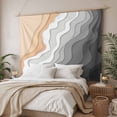 thumbnail image 3 of Grey Geometric Beach Small Tapestry for Bedroom Wall Hanging Tapestry, Ombre Waves Moire Abstract Art Ceiling Backdrop Tapestries Poster Blanket Wall Decor for Teens Room Living Room Dorm 23" x 28", 3 of 8
