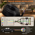 7-way Trailer Wiring Harness, 25ft 14 Gauge Heavy Duty 32% CCA ...