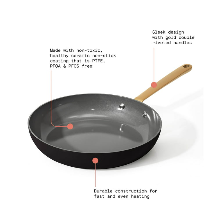 ANEDER Frying Pan with Lid Skillet Nonstick 10 inch Carbon Steel
