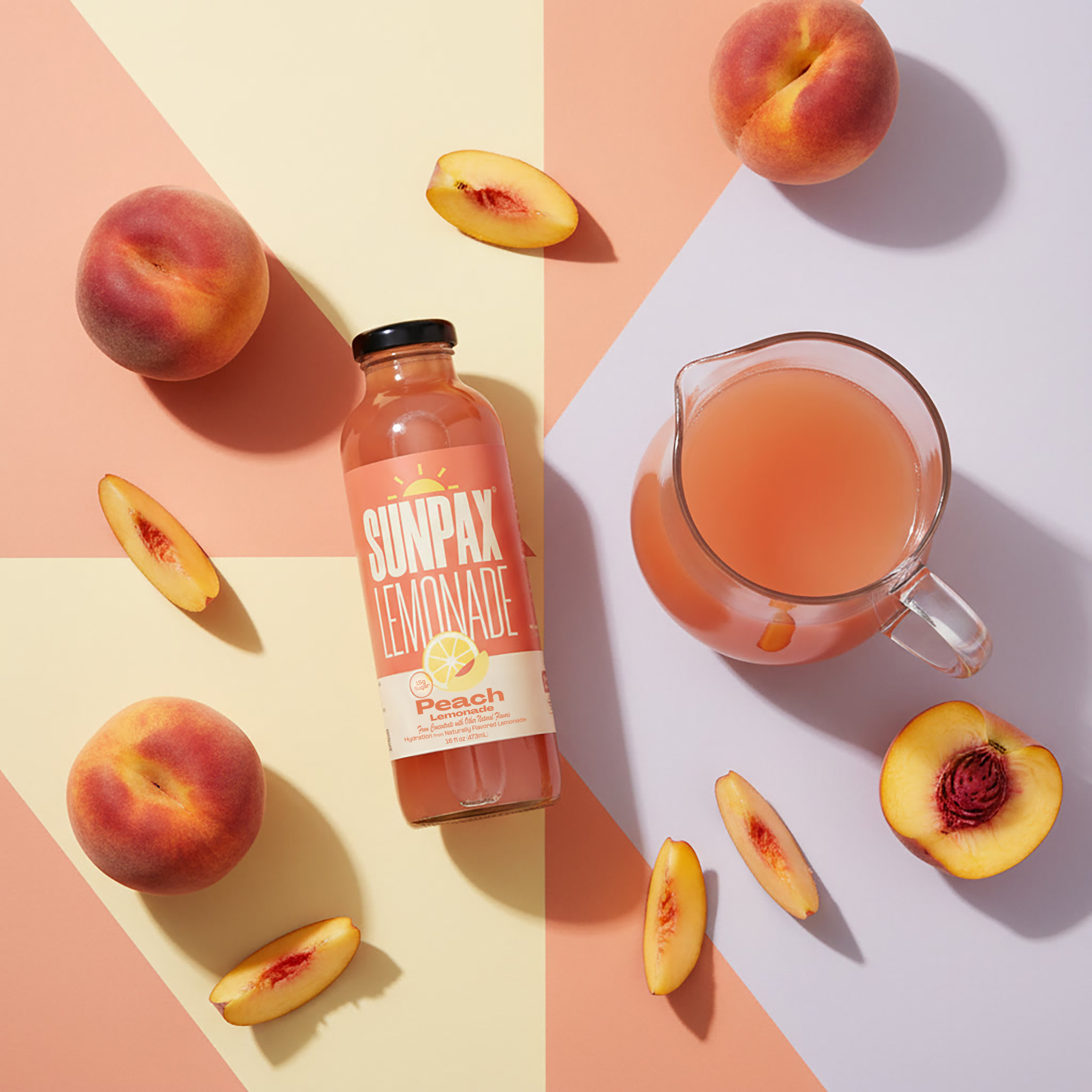 Sunpax Non GMO, All Natural Juice, Peach Lemonade, 16 fl oz