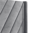 thumbnail image 5 of Yaheetech Twin Size Upholstered Platform Bed with Geometric Tufted Headboard, Light Gray, 5 of 9