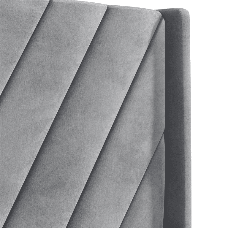 Yaheetech Twin Platform Bed, Tufted Velvet Headboard photo 7