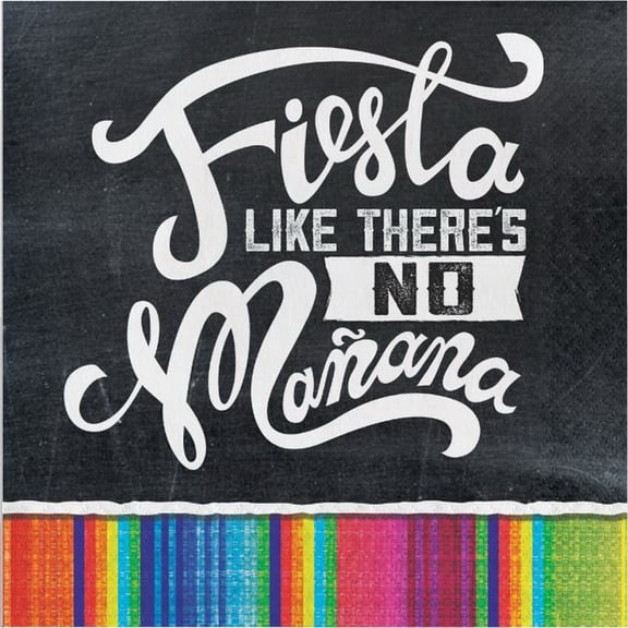 6.5 Serape Fiesta Lunch Napkins - Black  White