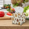 thumbnail image 4 of Psesaysky Tissue Box Cover Waterproof PU Leather Car Tissue Holder Square Christmas Decoration Tissues Boxes Organizer for Bathroom Vanity, Night Stands, Home, Kitchen (Cute Gingerbread Man), 4 of 7