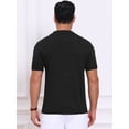 thumbnail image 3 of DARING DIVA Men's Striped Short Sleeves Button Down Jacquard Polo Shirts XL Black, 3 of 7