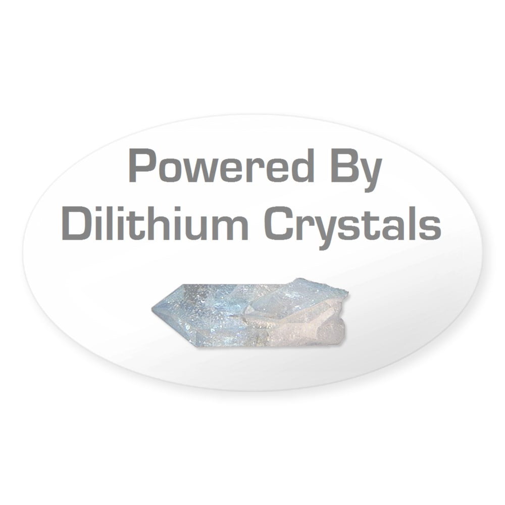 CafePress Powered By Dilithium Crystals Sticker (Oval)