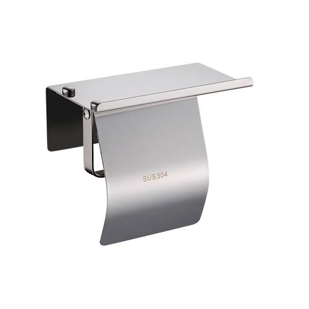 Soporte para toallas de papel de acero inoxidable 304 sin perforaciones, soporte para inodoro y baño, soporte para papel higiénico para teléfono móvil, portarrollos, accesorios de baño (F 91