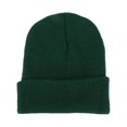 thumbnail image 1 of Men Women Solid Color Warm Woolen Knitted Cap Fluorescent Cuffed Beanie Hat, 1 of 10