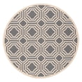 thumbnail image 2 of Safavieh Courtyard Brooklyn Geometric Indoor/Outdoor Area Rug, Anthracite/Beige, 5'3" x 5'3" Round, 2 of 7