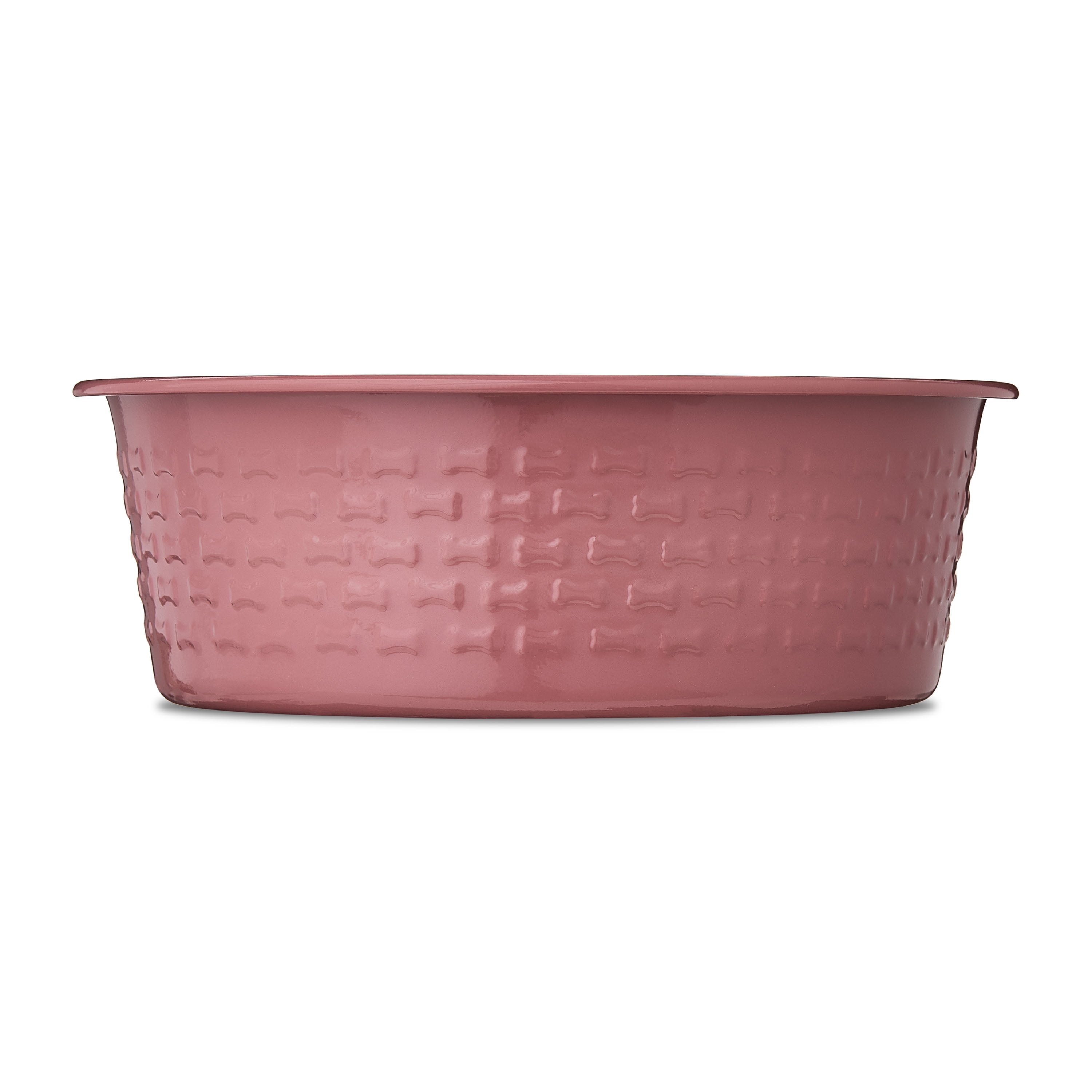 Vibrant Life Large Stainless Steel Embossed Dog Bowl, Red Bones