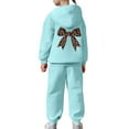thumbnail image 5 of Girls Long Sleeve Hoodie Sweatsuit Soft Warm Pullover Tops Pants Outfits for Toddler Kids Casual School Wear, 5 of 7