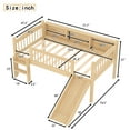 thumbnail image 6 of CZBZ Twin Solid Wood Low Loft Bed with Storage Shelves & LED Lights, Natural Pine Wood High Sleeper with Full-Length Guardrails, 350LBS Capacity, No Box Spring Needed, Easy Assembly, Noise Free, 6 of 11