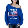 thumbnail image 1 of Awkward Styles Proud Wife of a Veteran Off Shoulder Sweatshirt Patriotic Gifts Pro America Wife Sweater Made in the USA Veteran Sweatshirt for Wife USA Pride 4th July Wife Off Shoulder Sweatshirt, 1 of 4
