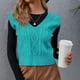 thumbnail image 2 of Chaleco de suéter casual con cuello en V para mujer,Chaleco de suéter con cuello en V Chaleco de suéter con cuello en V Diseño revolucionario, 2 of 6