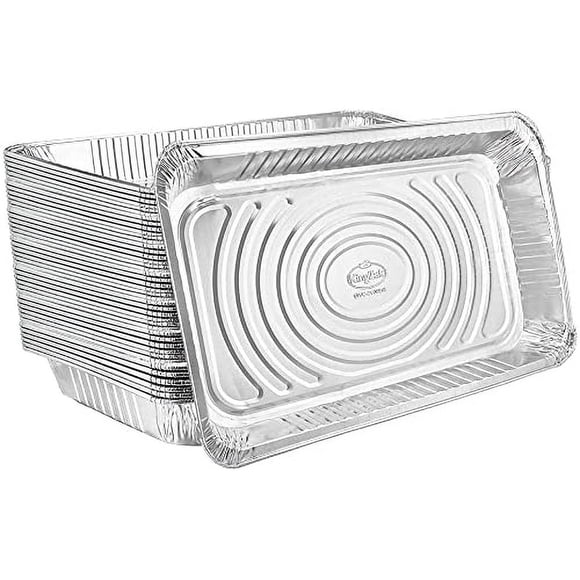 Bandejas de aluminio Nicole Home 53 x 33 cm, grandes, desechables, paquete de 100