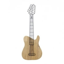 DecMode Traditional Brown/Natural Wood Guitar Wall Decor 11"W x 31"H