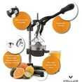 thumbnail image 5 of Manual Fruit Juicer - Commercial Grade Home Citrus Lever Squeezer for Oranges, Lemons, Limes, Grapefruits and More - Stainless Steel and Cast Iron - Non-skid Suction Cup Base - 15 Inch - Black - by..., 5 of 6