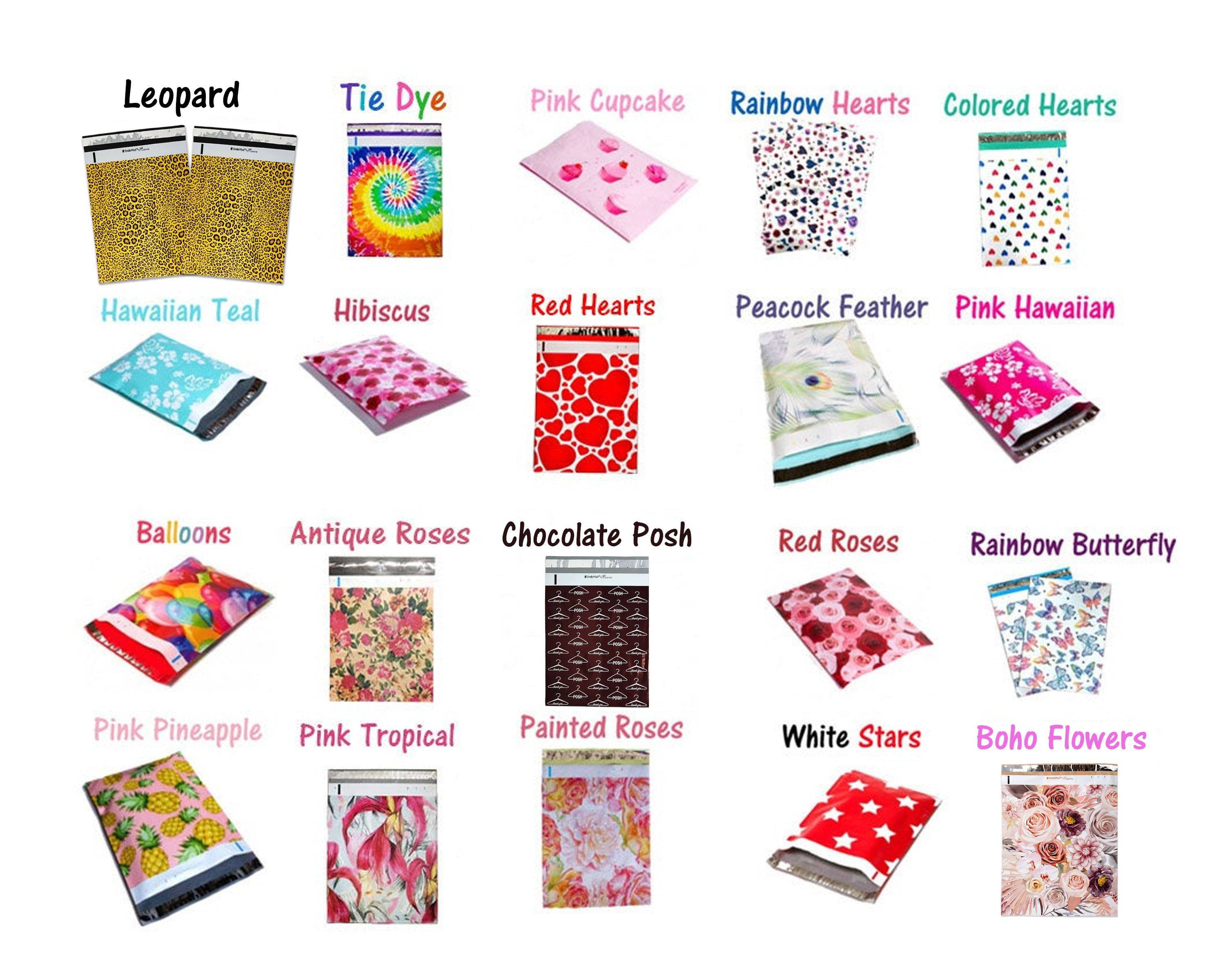 100 10x13 Designer Pink CATS Mailer Poly Flat Plastic Shipping Envelope Bag 