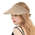 thumbnail image 4 of Travelwant Sun Visor Hats for Women Wide Brim Straw Visors Womens Foldable Beach Visors Summer Roll Up Ponytail Beach Hat, 4 of 7